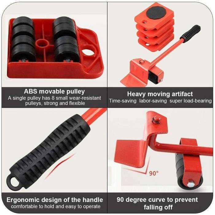 Furniture Easy Moving Tool Set, Heavy Furniture Moving & Lifting System